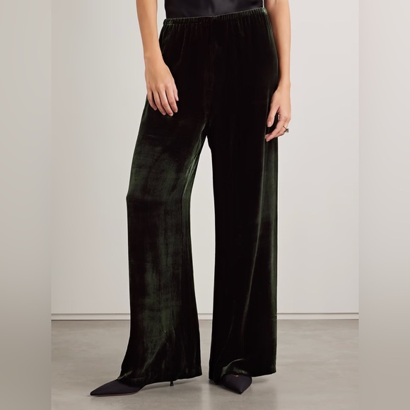 La Ligne Sabine Velvet Wide-Leg Pants - Picture 2 of 9